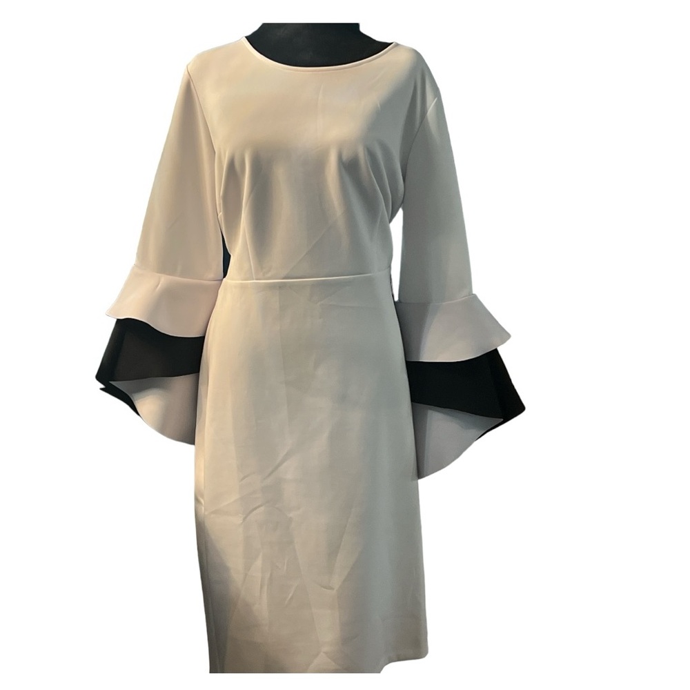 Eloquii Flare Sleeve Scuba Dress Black and White Women’s Size 16